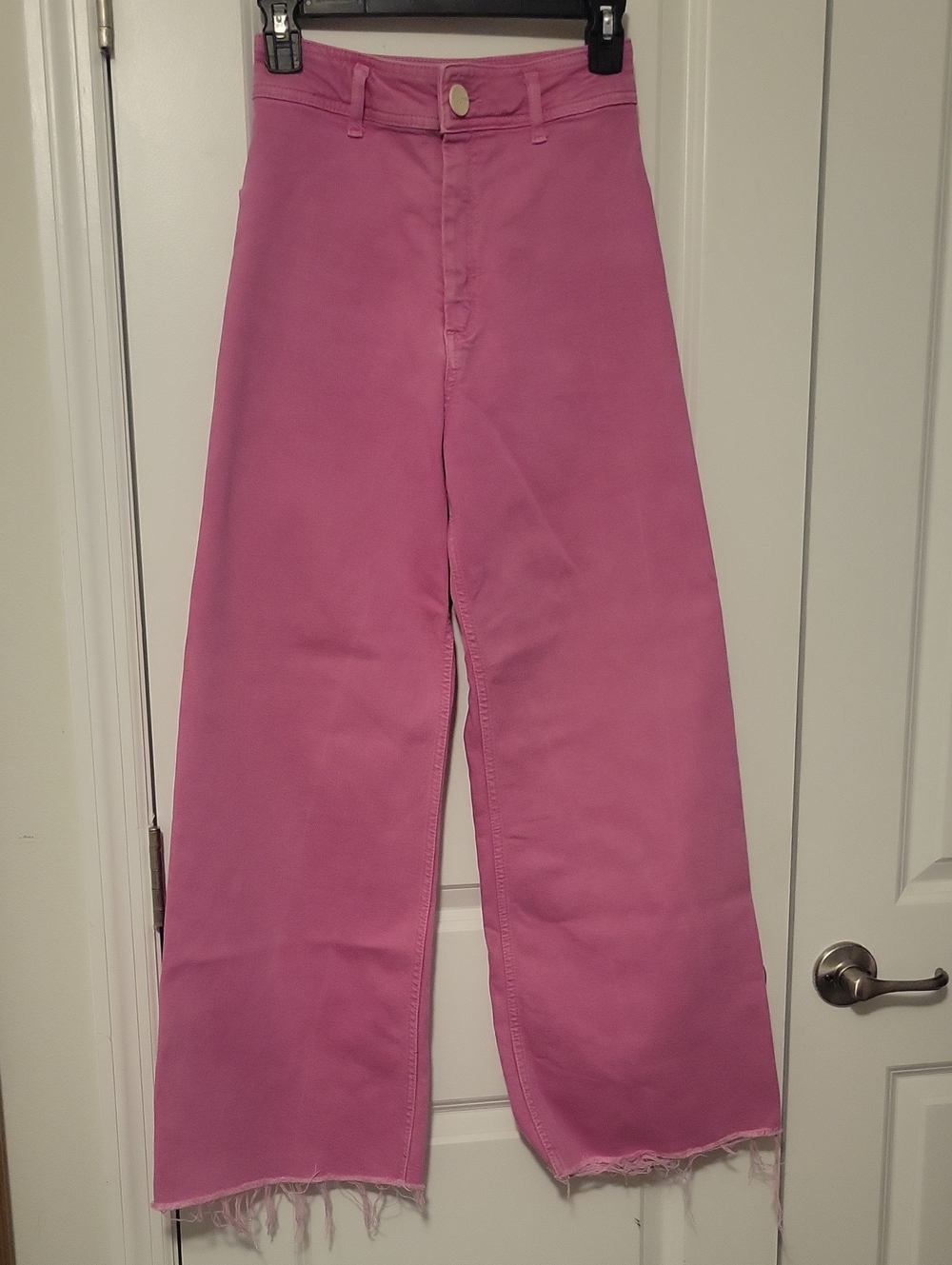 Zara High-Rise Wide-Leg Jeans in Rose Pink